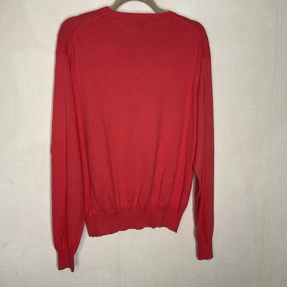 Peter Millar Sweater Mens Medium Pink Luxury Blend Cotton Cashmere V-Neck Pullov
